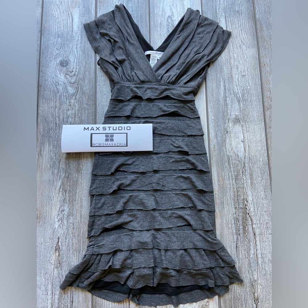 Max Studio by BCBG Body con Charcoal Gray Dress - XS